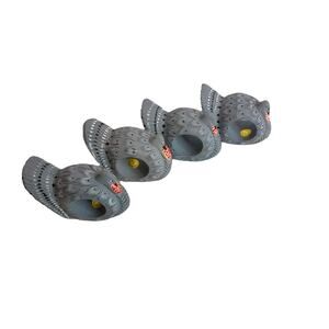 Vintage Turkey Napkin Rings Thanksgiving Wood Hand Painted Set Of 4